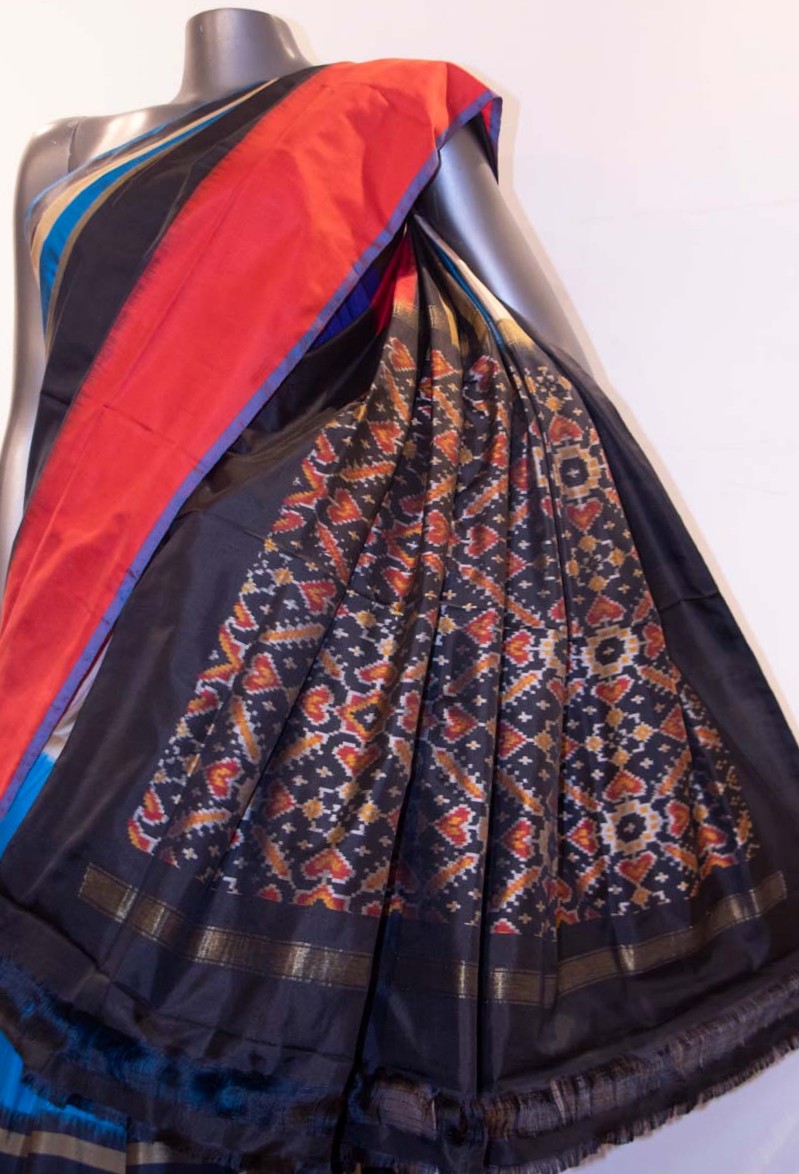 Exquisite & Designer Handloom Pure Ikat Patola Silk Saree AE212459